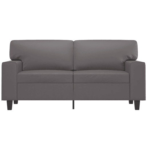 Sofá de 2 lugares - Sofá fixo 120 cm couro artificial cinza Sofá de 2 lugares - Sofá fixo 120 cm couro artificial cinza