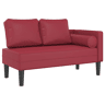 Chaise longue com almofadões couro artificial vermelho tinto