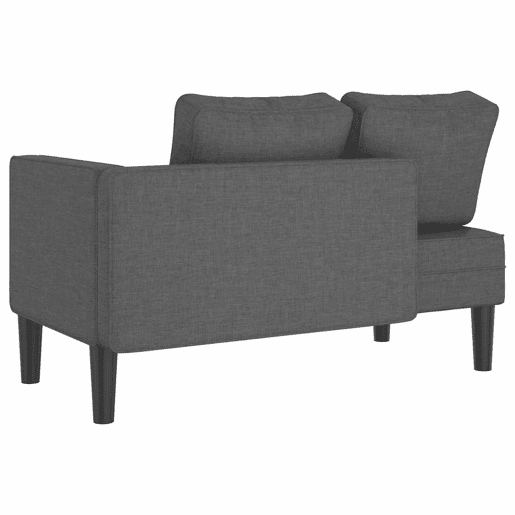 Sofá Chaise lounge - Sofá de canto com almofadões tecido cinzento-escuro Sofá Chaise lounge - Sofá de canto com almofadões tecido cinzento-escuro