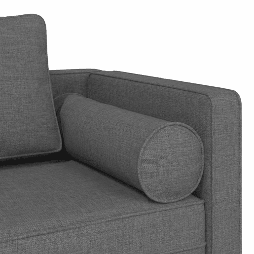 Sofá Chaise lounge - Sofá de canto com almofadões tecido cinzento-escuro Sofá Chaise lounge - Sofá de canto com almofadões tecido cinzento-escuro