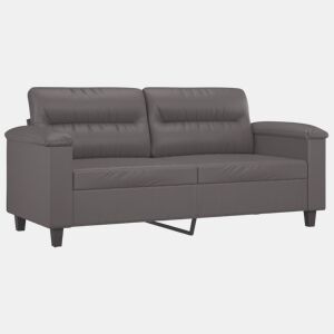 Sofá de 2 lugares - Sofá fixo 140 cm couro artificial cinza