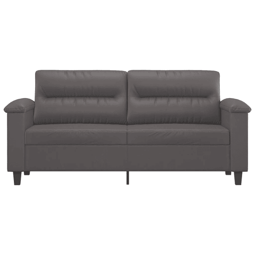 Sofá de 2 lugares - Sofá fixo 140 cm couro artificial cinza Sofá de 2 lugares - Sofá fixo 140 cm couro artificial cinza
