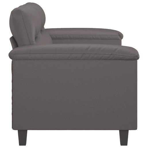 Sofá de 2 lugares - Sofá fixo 140 cm couro artificial cinza Sofá de 2 lugares - Sofá fixo 140 cm couro artificial cinza