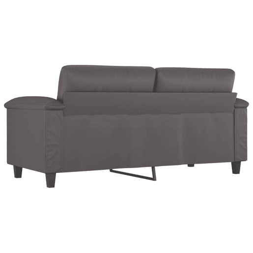 Sofá de 2 lugares - Sofá fixo 140 cm couro artificial cinza Sofá de 2 lugares - Sofá fixo 140 cm couro artificial cinza