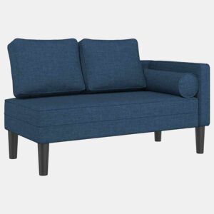 Sofá Chaise lounge - Sofá de canto com almofadões tecido azul