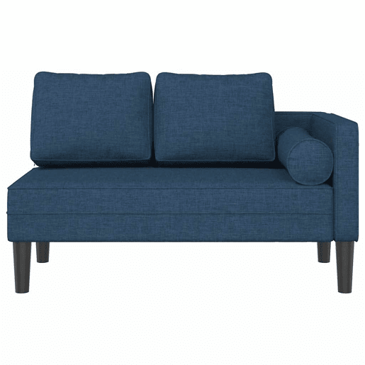 Sofá Chaise lounge - Sofá de canto com almofadões tecido azul