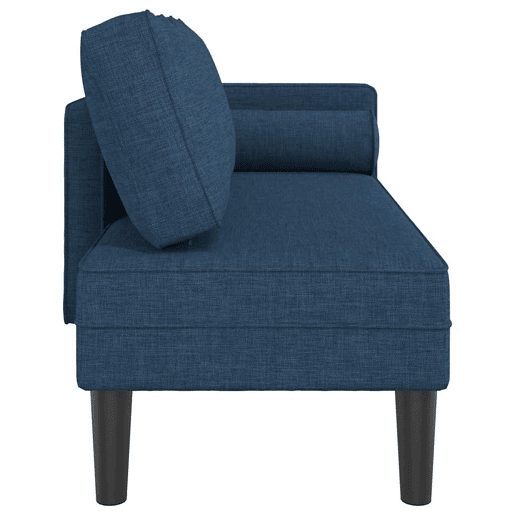 Sofá Chaise lounge - Sofá de canto com almofadões tecido azul