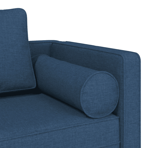 Sofá Chaise lounge - Sofá de canto com almofadões tecido azul