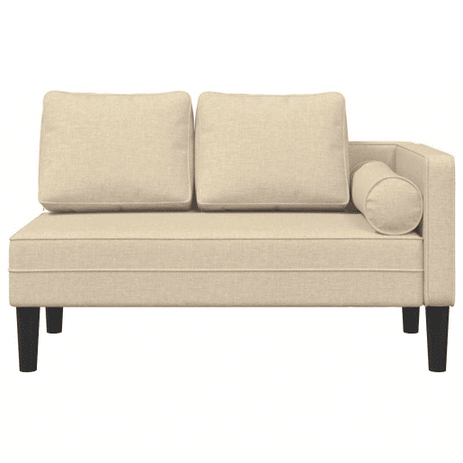 Sofá Chaise lounge - Sofá de canto com almofadões tecido creme Sofá Chaise lounge - Sofá de canto com almofadões tecido creme