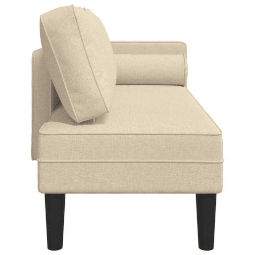 Sofá Chaise lounge - Sofá de canto com almofadões tecido creme Sofá Chaise lounge - Sofá de canto com almofadões tecido creme