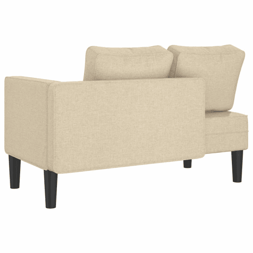 Sofá Chaise lounge - Sofá de canto com almofadões tecido creme Sofá Chaise lounge - Sofá de canto com almofadões tecido creme