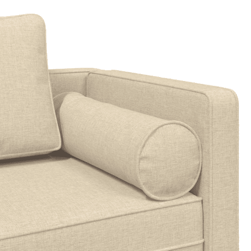 Sofá Chaise lounge - Sofá de canto com almofadões tecido creme Sofá Chaise lounge - Sofá de canto com almofadões tecido creme