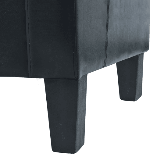 Sofá de 2 lugares - Sofá fixo couro artificial preto