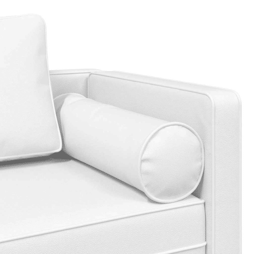 Chaise longue com almofadões couro artificial branco Chaise longue com almofadões couro artificial branco