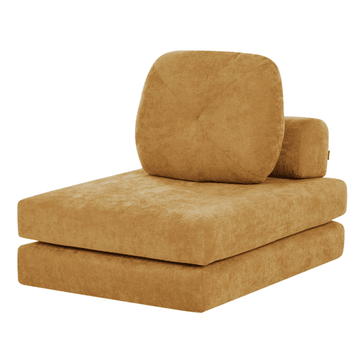 Sofá-cama individual OLDEN Tecido Mostarda Sofá-cama individual OLDEN Tecido Mostarda