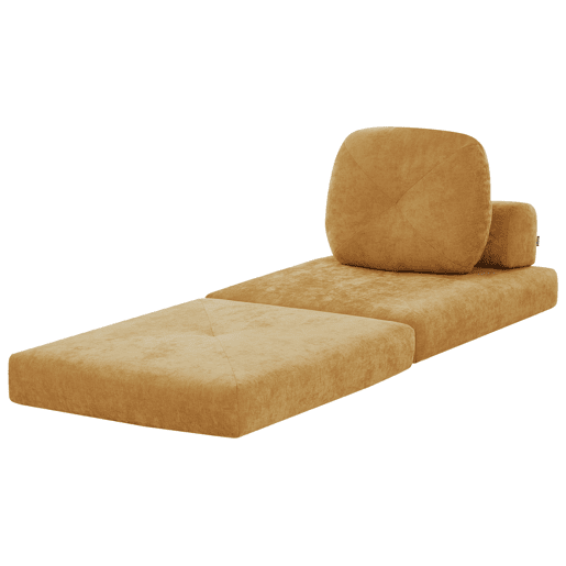 Sofá-cama individual OLDEN Tecido Mostarda Sofá-cama individual OLDEN Tecido Mostarda