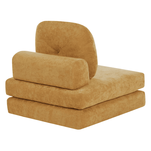 Sofá-cama individual OLDEN Tecido Mostarda Sofá-cama individual OLDEN Tecido Mostarda