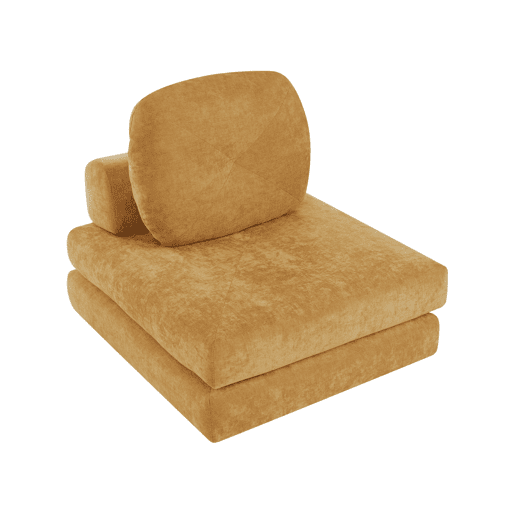 Sofá-cama individual OLDEN Tecido Mostarda Sofá-cama individual OLDEN Tecido Mostarda