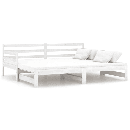 Estrutura Sofá-cama, Sofá conversível de puxar 2x(90x200) cm pinho maciço branco Estrutura Sofá-cama, Sofá conversível de puxar 2x(90x200) cm pinho maciço branco