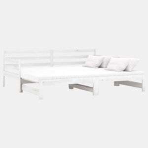 Estrutura Sofá-cama, Sofá conversível de puxar 2x(90x200) cm pinho maciço branco