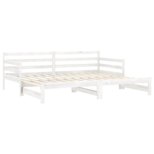 Estrutura Sofá-cama, Sofá conversível de puxar 2x(90x200) cm pinho maciço branco Estrutura Sofá-cama, Sofá conversível de puxar 2x(90x200) cm pinho maciço branco