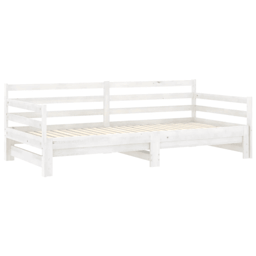 Estrutura Sofá-cama, Sofá conversível de puxar 2x(90x200) cm pinho maciço branco Estrutura Sofá-cama, Sofá conversível de puxar 2x(90x200) cm pinho maciço branco
