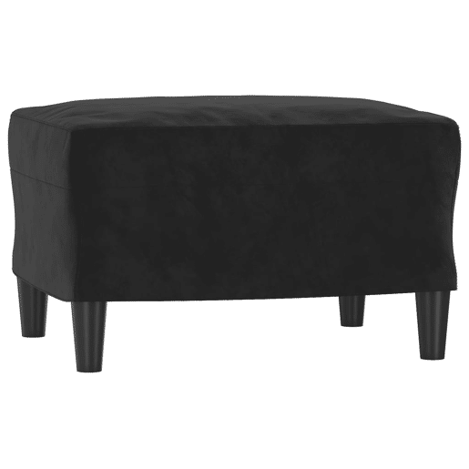 Sofá de 3 lugares - Sofá fixo com apoio de pés 180 cm veludo preto