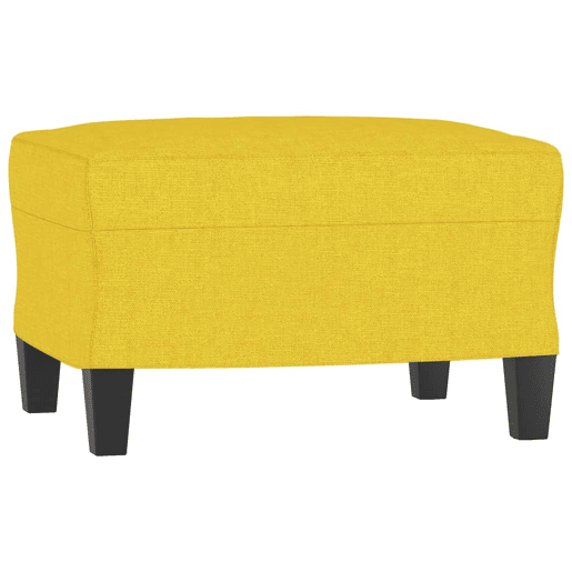 Sofá de 3 lugares - Sofá fixo com apoio de pés 180 cm tecido amarelo-claro Sofá de 3 lugares - Sofá fixo com apoio de pés 180 cm tecido amarelo-claro
