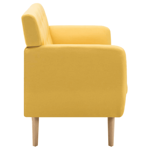 Sofá de 3 lugares - Sofá fixo estofos de tecido 172x70x82 cm amarelo
