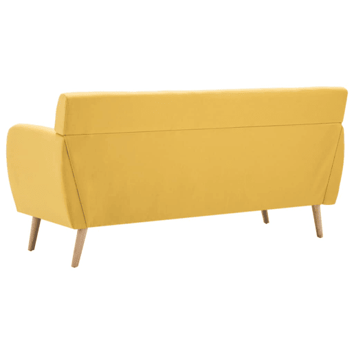 Sofá de 3 lugares - Sofá fixo estofos de tecido 172x70x82 cm amarelo
