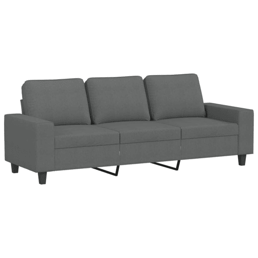 Sofá de 3 lugares - Sofá fixo com apoio de pés 180 cm tecido cinza-escuro Sofá de 3 lugares - Sofá fixo com apoio de pés 180 cm tecido cinza-escuro