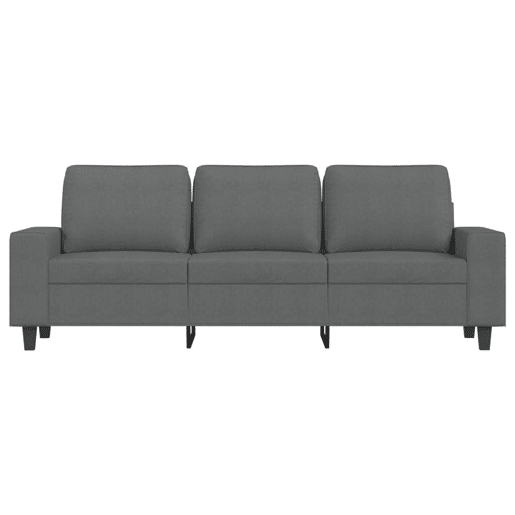 Sofá de 3 lugares - Sofá fixo com apoio de pés 180 cm tecido cinza-escuro Sofá de 3 lugares - Sofá fixo com apoio de pés 180 cm tecido cinza-escuro