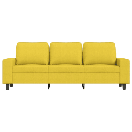 Sofá de 3 lugares - Sofá fixo com apoio de pés 180 cm tecido amarelo-claro Sofá de 3 lugares - Sofá fixo com apoio de pés 180 cm tecido amarelo-claro