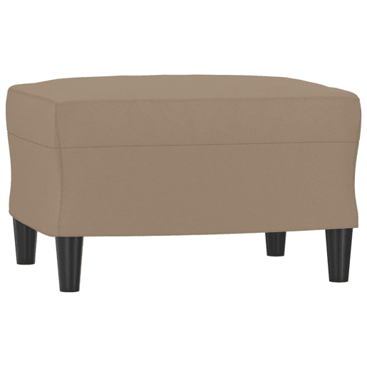 Sofá 3 lugares - Sofá fixo c apoio pés 180 cm couro artificial cappuccino Sofá 3 lugares - Sofá fixo c apoio pés 180 cm couro artificial cappuccino