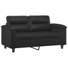 Sofá de 2 lugares - Sofá fixo 120 cm couro artificial preto