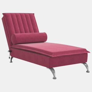 Sofá Chaise lounge - Sofá de canto de massagem com rolo veludo vermelho tinto