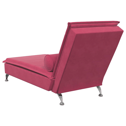 Sofá Chaise lounge - Sofá de canto de massagem com rolo veludo vermelho tinto
