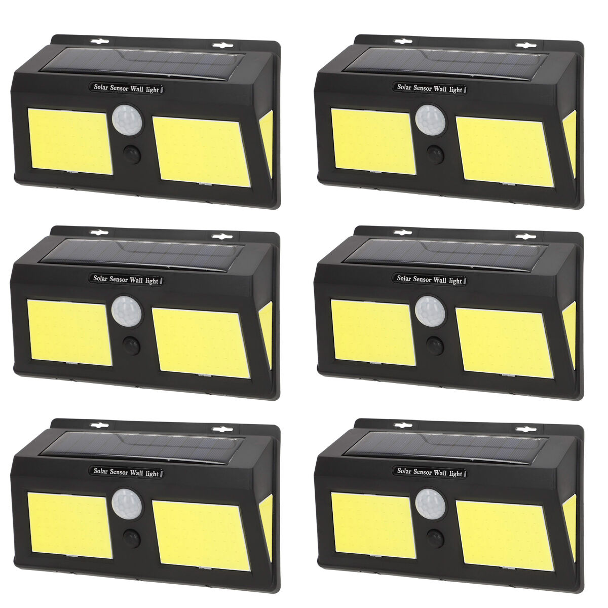 Aktive set 6 apliques solares led 500 lúmenes con sensor de movimiento y 3 modos de luz