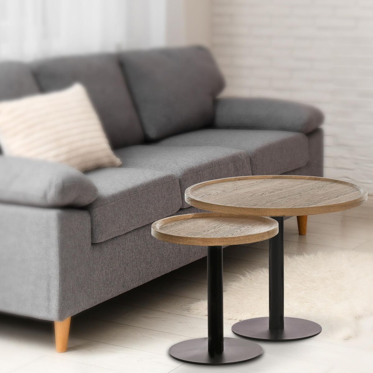 mesa auxiliar aspen madera marron o 60 cm