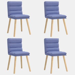 vidaXL Cadeiras de jantar 4 pcs Jeans Tecido Azul