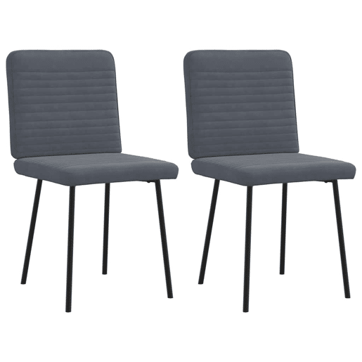 vidaXL Cadeiras de jantar 2 pcs veludo cinzento-escuro
