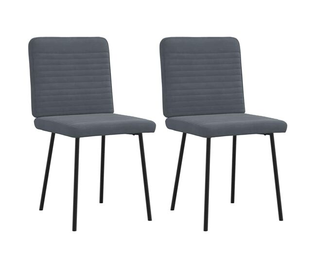 Vidaxl sillas de comedor 2 unidades terciopelo gris oscuro