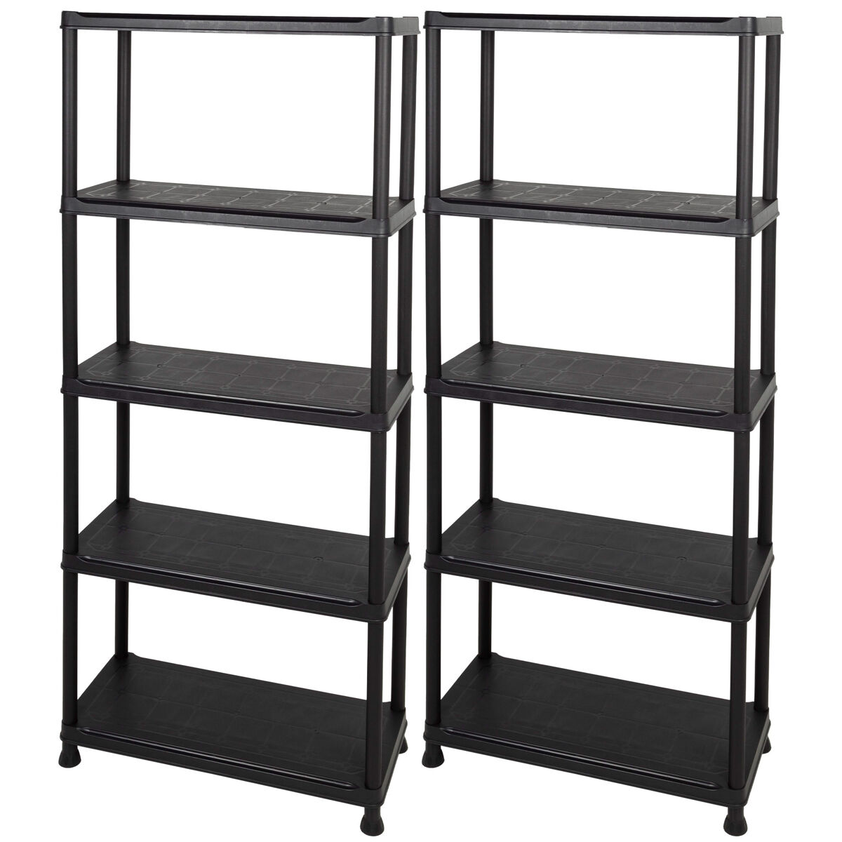 Curver Pack 2 estanterías de plástico resistente 5 estantes