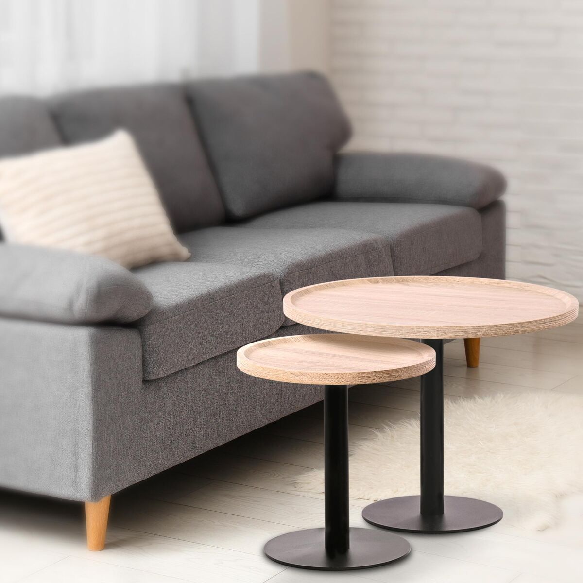 mesa auxiliar aspen madera roble o 60 cm