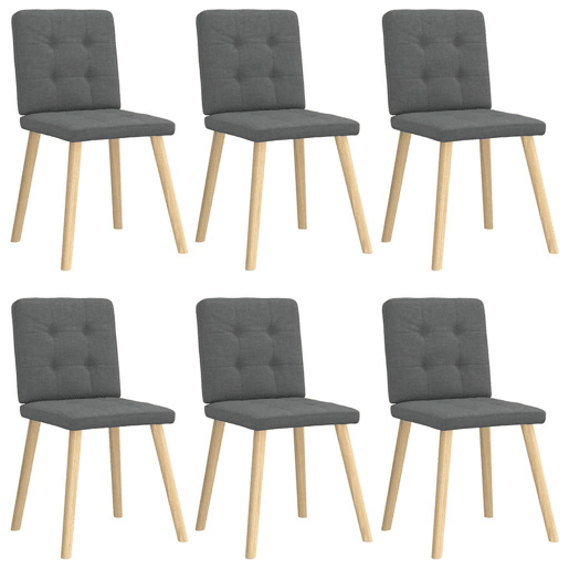 vidaXL Cadeiras de jantar 6 pcs tecido cinzento-escuro vidaXL Cadeiras de jantar 6 pcs tecido cinzento-escuro