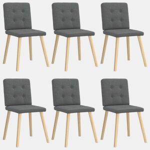 vidaXL Cadeiras de jantar 6 pcs tecido cinzento-escuro