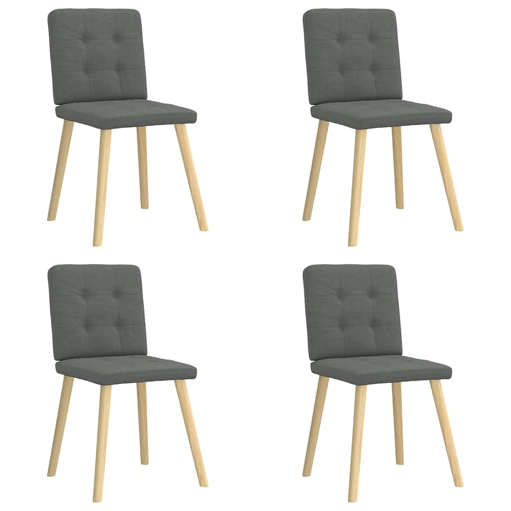 Vidaxl sillas de comedor giratorias 4 unidades tela gris oscuro