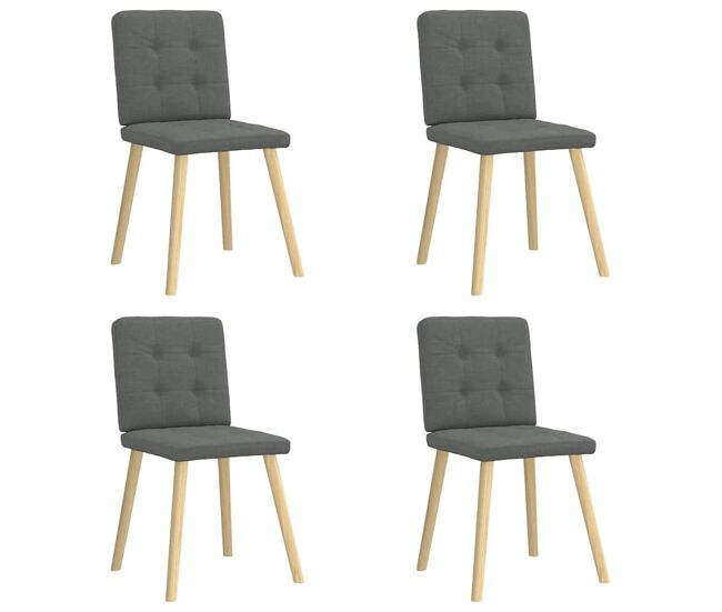 Vidaxl sillas de comedor giratorias 4 unidades tela gris oscuro