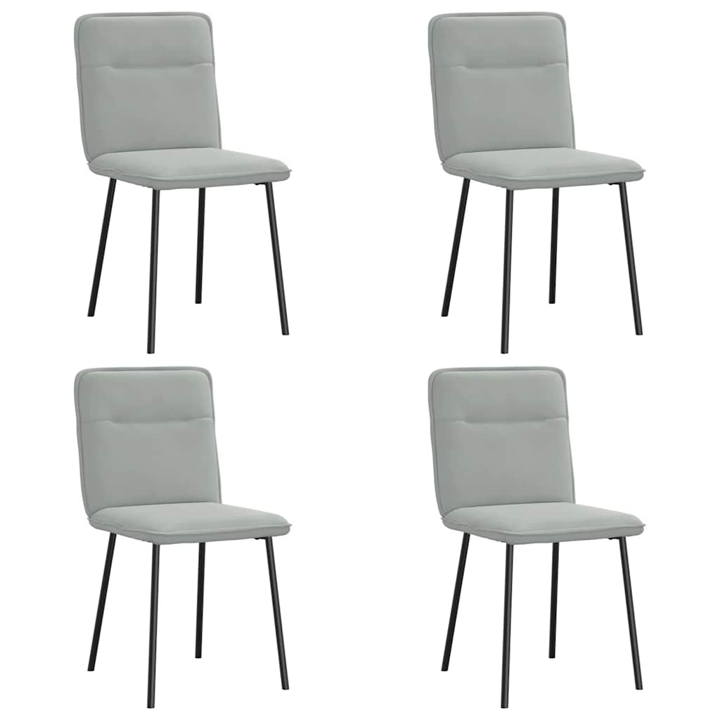 Vidaxl sillas de comedor 4 unidades terciopelo gris claro