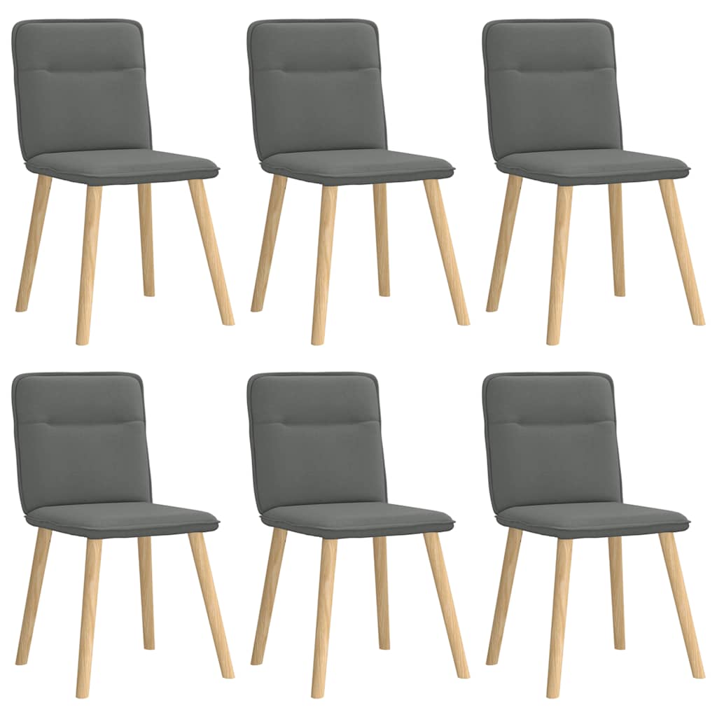 Vidaxl sillas de comedor 6 unidades tela gris oscuro